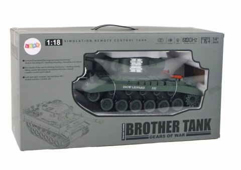 Czołg Leopard RC Zdalnie Sterowany Armata 1:18 Szary LEAN Toys