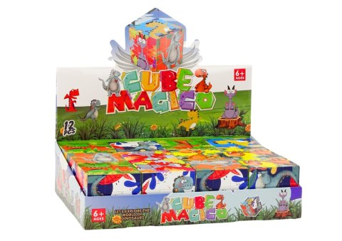 Magiczna Kostka Układanka Edukacyjna Dinozaury Puzzle Gra Logiczna LEAN TOYS