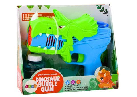 Pistolet na Bańki Mydlane Dinozaur Niebiesko- Zielony LEAN Toys