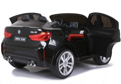 Auto Na Akumulator BMW X6M Czarne Dwuosobowy Fotel LEAN CARS