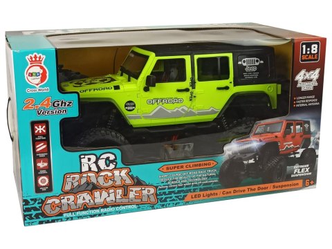 Auto Terenowe Rock Crawler 2.4 GHz Zielone Amortyzatory 4x4 LEAN Toys