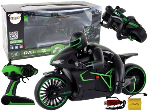 Motor Ścigacz RC 20 km/h Sterowany Na Pilot Zielony LEAN Toys