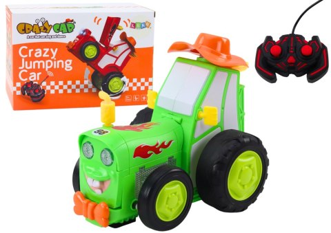 Zdalnie Sterowany Skaczący Traktor R/C Zielony LEAN Toys