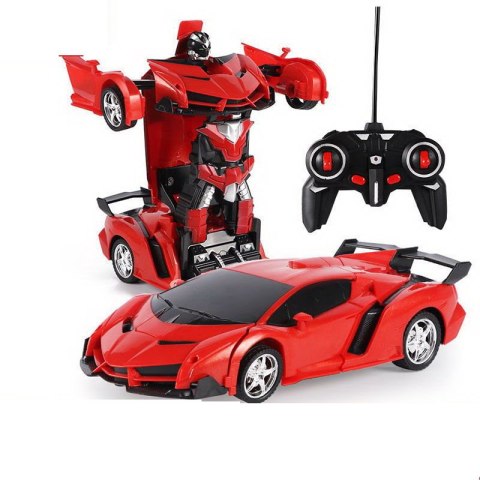 Auto Robot 2w1 Pilot R/C Światło Dźwięk Drift Czerwony LEAN Toys