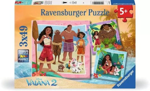 Puzzle 3 x 49 elementów Vaiana 2 Ravensburger Polska