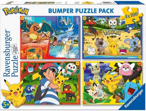 Puzzle 4x100 elementów Pokemon zestaw Ravensburger Polska