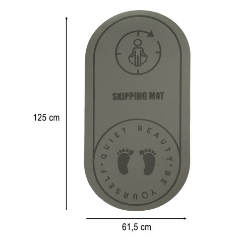 Mata do ćwiczeń jogi skakania na skakance wygłuszająca antypoślizgowa 125x61.5x0,6 cm szara Kik sp. z o.o. sp. k.