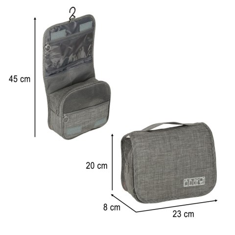 Kosmetyczka podróżna torba wisząca składana organizer na kosmetyki szara Kik Sp. z o. o. Sp. k.