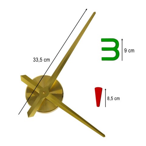 Zegar ścienny naklejany DIY regulowany 80-90 cm złoty kolorowy 4 cyfry Kik sp. z o.o. sp. k.