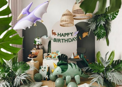 Baner Happy Birthday Dino 3m Partydeco Spółka z Ograniczoną Odpowiedzialnością