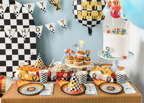 Dekoracje do muffinek Autka 12cm Partydeco Spółka z Ograniczoną Odpowiedzialnością