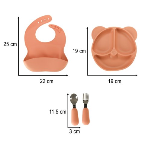 Naczynia silikonowe dla dzieci zestaw 4 elementów miś pomarańczowy Kik sp. z o.o. sp. k.