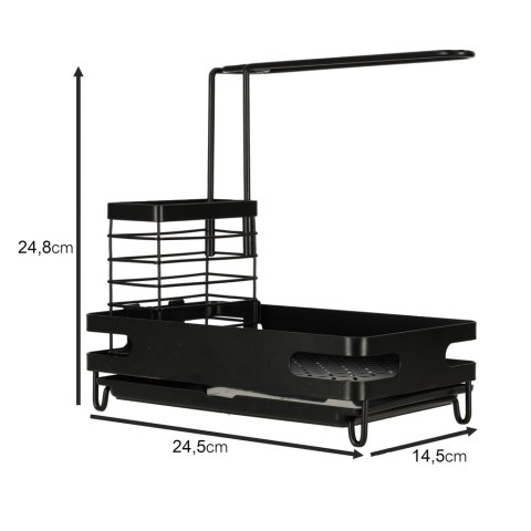 Organizer do kuchni na zlew półka kuchenna na przybory czarna Kik sp. z o.o. sp. k.