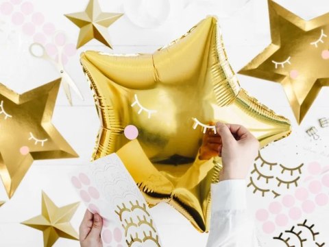 Balon foliowy Gwiazdka złota 48cm Partydeco Spółka z Ograniczoną Odpowiedzialnością