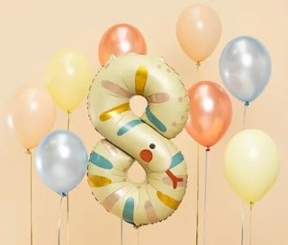 Balon foliowy urodzinowy cyfra "8" - Wąż 43x72 cm Partydeco Spółka z Ograniczoną Odpowiedzialnością