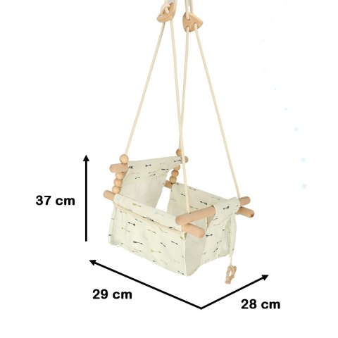Huśtawka dla dzieci materiałowa drewniana wisząca strzałki Kik sp. z o.o. sp. k.
