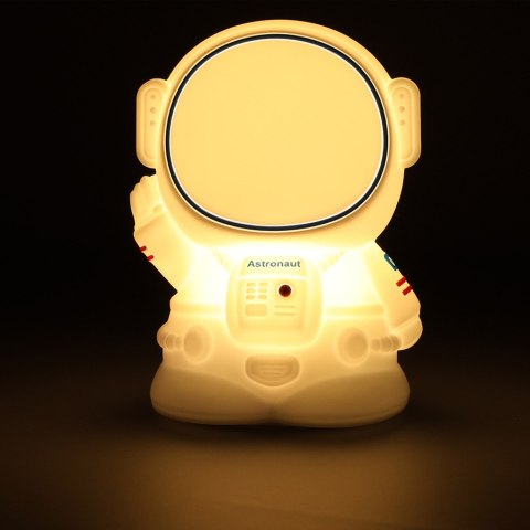 Lampka nocna dla dzieci silikonowa 8 LED USB biała astronauta Kik sp. z o.o. sp. k.