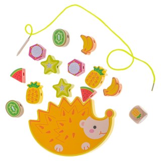 Gra zręcznościowa montessori układanka balansująca klocki drewniane jeż nawlekane owoce Kik Sp. z o. o. Sp. k.