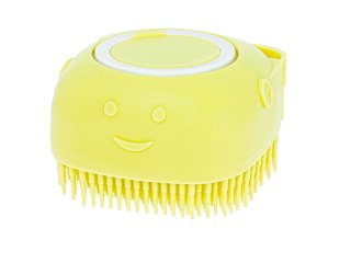 Szczotka silikonowa czyścik myjka do mycia psów kotów z dozownikiem żółta Kik Sp. z o. o. Sp. k.