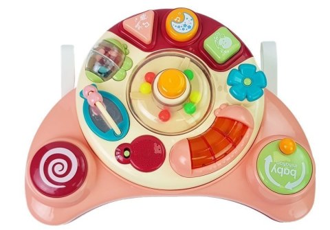 Interaktywny Panel Zabawka dla Niemowląt Muzyka Odgłosy Zwierząt Różowa LEAN Toys