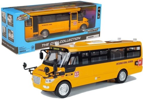 Metalowy Autobus Szkolny z silnikiem naciąganym LEAN Toys