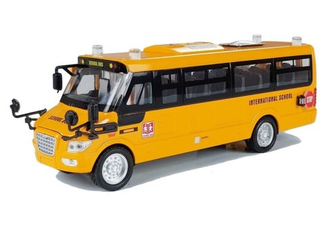 Metalowy Autobus Szkolny z silnikiem naciąganym LEAN Toys