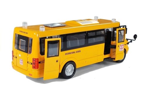 Metalowy Autobus Szkolny z silnikiem naciąganym LEAN Toys