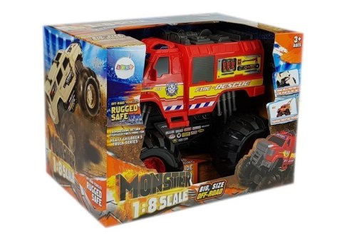 Monster Auto Wóz Strażacki Straż Duże Koła 1:8 40 cm x 30 cm x 35 cm LEAN Toys