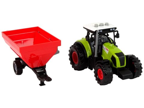 Traktor Farma Odpinana Przyczepa Na Zboże Dźwięk Zielony LEAN Toys