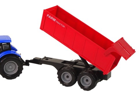 Traktor z Przyczepą Pojazd Rolniczy Farma Niebieski LEAN Toys