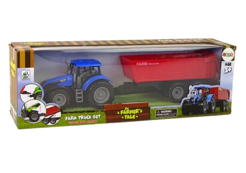 Traktor z Przyczepą Pojazd Rolniczy Farma Niebieski LEAN Toys