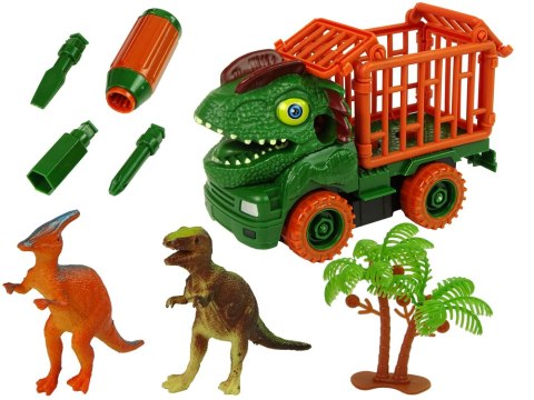 Transporter Ciężarówka Dinozaur do Rozkręcania Zielony Akcesoria LEAN Toys