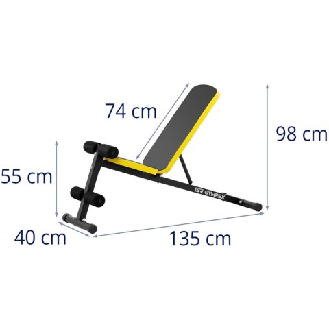 Ławka treningowa do ćwiczeń klatki piersiowej ramion brzucha bicepsu do 100 kg GYMREX