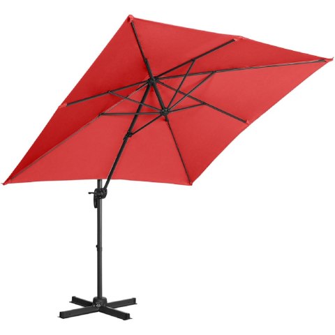 Parasol ogrodowy boczny na wysięgniku kwadratowy 250 x 250 cm czerwony UNIPRODO