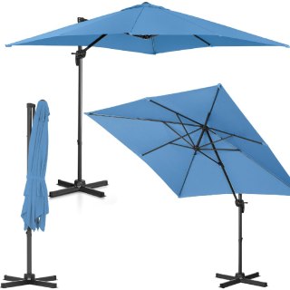 Parasol ogrodowy boczny na wysięgniku kwadratowy 250 x 250 cm niebieski UNIPRODO