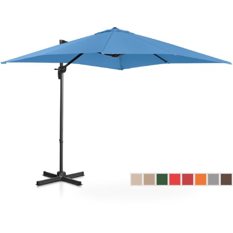 Parasol ogrodowy boczny na wysięgniku kwadratowy 250 x 250 cm niebieski UNIPRODO