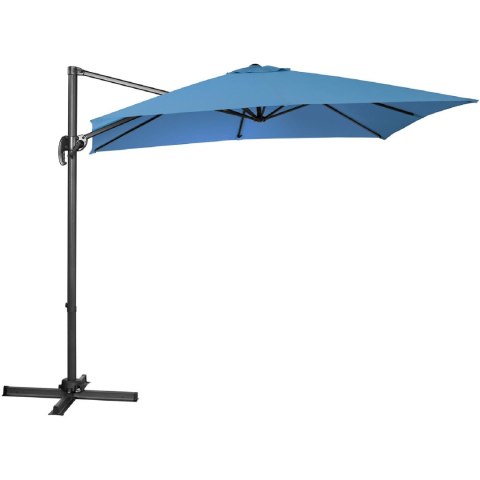 Parasol ogrodowy boczny na wysięgniku kwadratowy 250 x 250 cm niebieski UNIPRODO