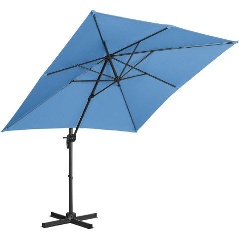 Parasol ogrodowy boczny na wysięgniku kwadratowy 250 x 250 cm niebieski UNIPRODO