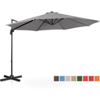 Parasol ogrodowy na wysięgniku bocznym uchylny okrągły śr. 300 cm ciemnoszary UNIPRODO