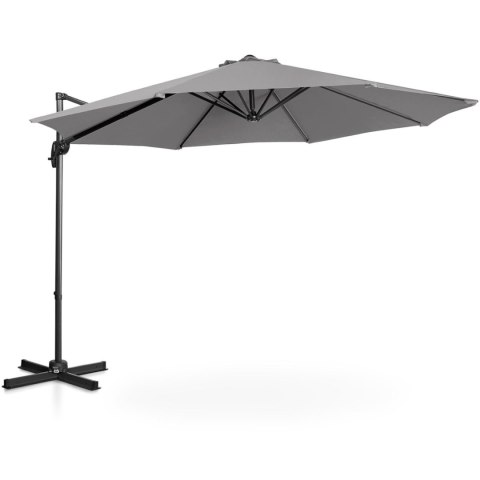 Parasol ogrodowy na wysięgniku bocznym uchylny okrągły śr. 300 cm ciemnoszary UNIPRODO