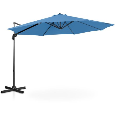 Parasol ogrodowy na wysięgniku bocznym uchylny okrągły śr. 300 cm niebieski UNIPRODO