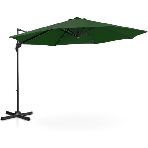 Parasol ogrodowy na wysięgniku bocznym uchylny okrągły śr. 300 cm zielony UNIPRODO