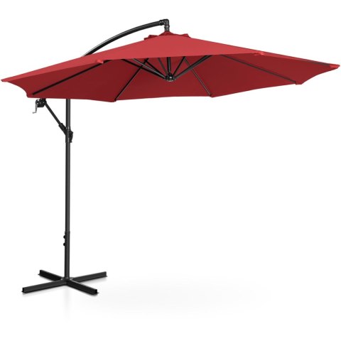 Parasol ogrodowy na wysięgniku okrągły uchylny śr. 300 cm bordowy UNIPRODO