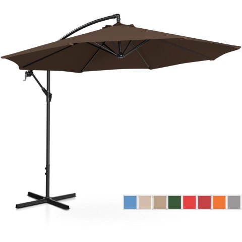 Parasol ogrodowy na wysięgniku okrągły uchylny śr. 300 cm brązowy UNIPRODO