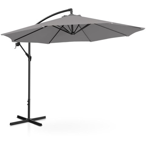 Parasol ogrodowy na wysięgniku okrągły uchylny śr. 300 cm ciemnoszary UNIPRODO