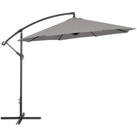 Parasol ogrodowy na wysięgniku okrągły uchylny śr. 300 cm ciemnoszary UNIPRODO