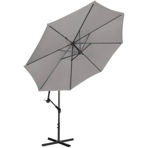 Parasol ogrodowy na wysięgniku okrągły uchylny śr. 300 cm ciemnoszary UNIPRODO