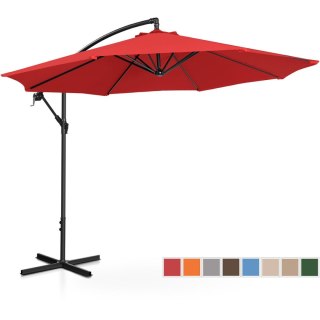 Parasol ogrodowy na wysięgniku okrągły uchylny śr. 300 cm czerwony UNIPRODO