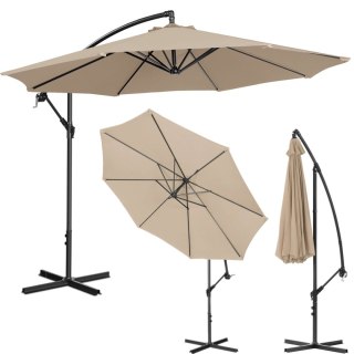 Parasol ogrodowy na wysięgniku okrągły uchylny śr. 300 cm kremowy UNIPRODO