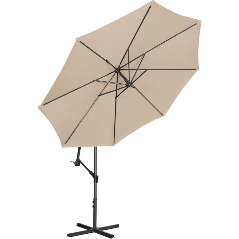 Parasol ogrodowy na wysięgniku okrągły uchylny śr. 300 cm kremowy UNIPRODO